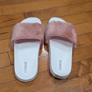 Divided Blush Furry Women's Slippers